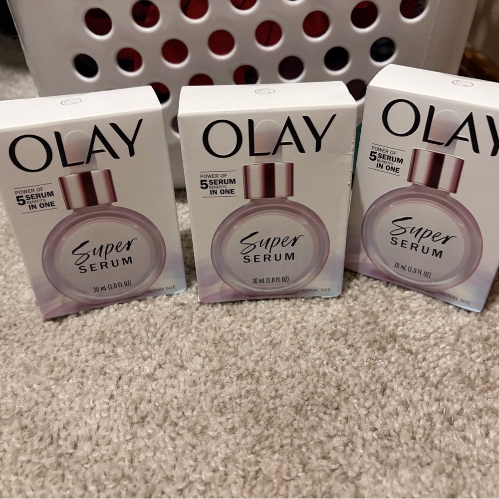 3 FULL SIZE (largest bottle size), new & unopened bottles of OLAY Super Serum.
